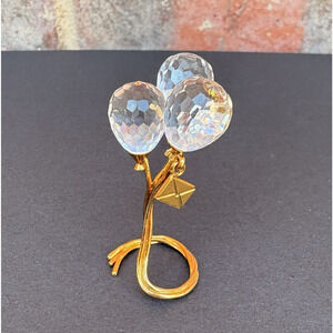 Swarovski Crystal Memories Balloons Airmail Figurine Gold Tone #191604